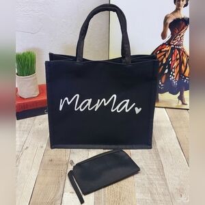 🆑️ "Mama" Canvas Tote in Black sz L